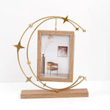 Golden Halo Crescent Moon Hanging Photo Frame