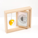Wooden Box Frame with Hanging Sunflower Globe
