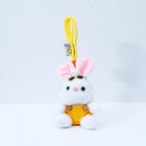 White Bunny Keychain with Yellow Sunglasses