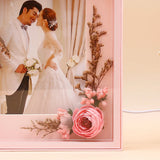 Pink LED Photo Frame with Floral Corners