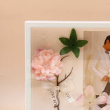 White LED Photo Frame with Floral & Leaf Accent