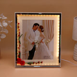 White LED Photo Frame with Red Floral Vine