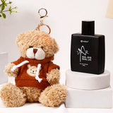 Dark Brown Teddy Bear Keychain With Perfume