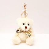 White Teddy Bear Keychain
