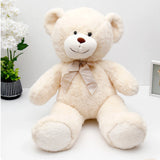 Off-white Teddy Bear Soft Toy with Bow - Large