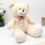 Off-white Teddy Bear Soft Toy with Bow - Large