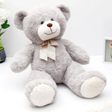 Grey Teddy Bear Soft Toy with Bow - Large