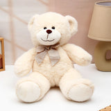 Off-white Teddy Bear Soft Toy with Bow