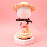 Archies Straw Hat Couple Glass Dome Showpiece