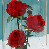 Archies Red Rose Bouquet LED Glass Dome Showpiece