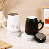Mr. and Mrs. Black & White Couple Mug Set