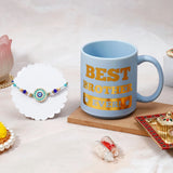 Rakhi for Brother with Best Brother Ever Mug - Sunburst Evil Eye Rakhi Gift Set