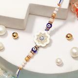 Set of 2 Clover Blossom Evil Eye Rakhi