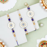 Pack Of 3 Evil Eye Floral Rakhi