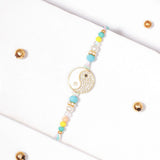 Yin Yang Harmony & Pastel Tri-Tassel Rakhi Set