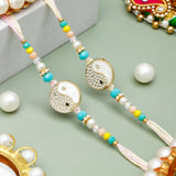 Pack Of 2 Yin Yang Rhinestone Rakhi
