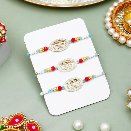 Pack Of 3 Cool Brother Rhinestone Rakhi