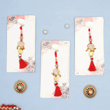 Pack Of 3 Golden Crimson Lumba Rakhi