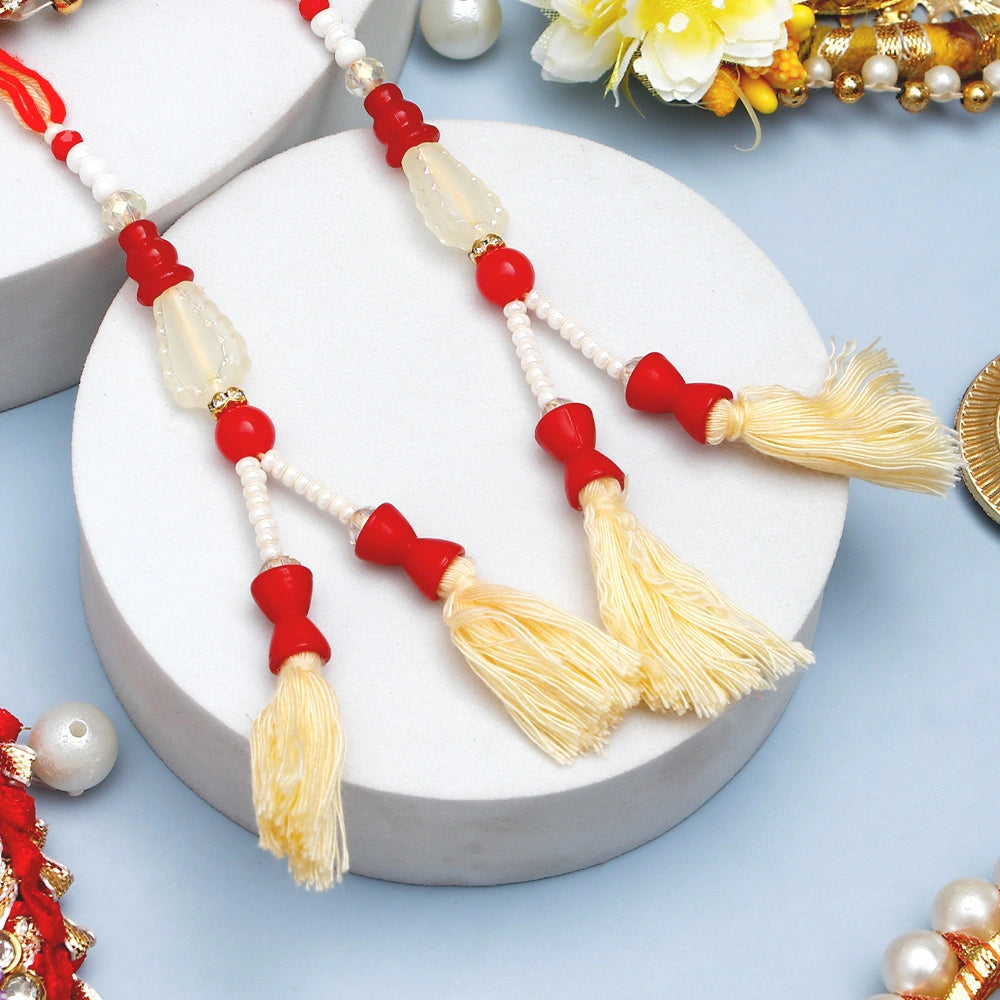 Pack Of 2 Beads And Pearls Lumba Rakhi