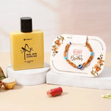 Premium Rakhi for Brother Wooden Evil Eye Beaded Rakhi & UXR Classic Oud Perfume