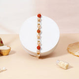 Rudraksha Pearl Beaded Rakhi & UXR Classic Oud Perfume Mug Set