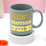 Stone Rakhi Gift Set for Brother with Best Brother Ever Mug - Lavender Bead Rakhi
