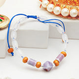 Pack Of 5 Violet Stone Adjustable Rakhi