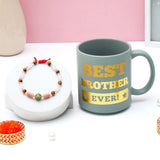 Gemstone Rakhi for Brother with Best Brother Ever Mug - Rakhi Gift Combo