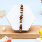 Wood & Rudraksha Beaded Rakhi & Archies 01 Perfume Mug Set