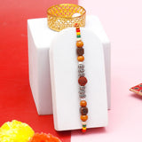 Silver Rudraksha Rakhi Gift Set for Brother with Best Brother Ever Mug