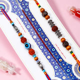 Rudraksha & Evil Eye Bead Rakhi Set