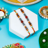 Pack Of 2 Rudraksh Wooden Beads Rakhi