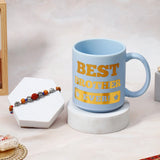 Rustic Silver Rudraksha Rakhi Gift Combo for Brother with Mug