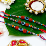 Pack Of 3 Evil Eye Rudraksh Rakhi