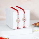 Pack Of 2 Royal Ruby Stone Rakhi