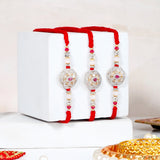 Pack Of 3 Royal Ruby Stone Rakhi