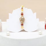 Spinning Rakhi for Brother with Best Brother Ever Mug - Golden Rakhi Gift Set