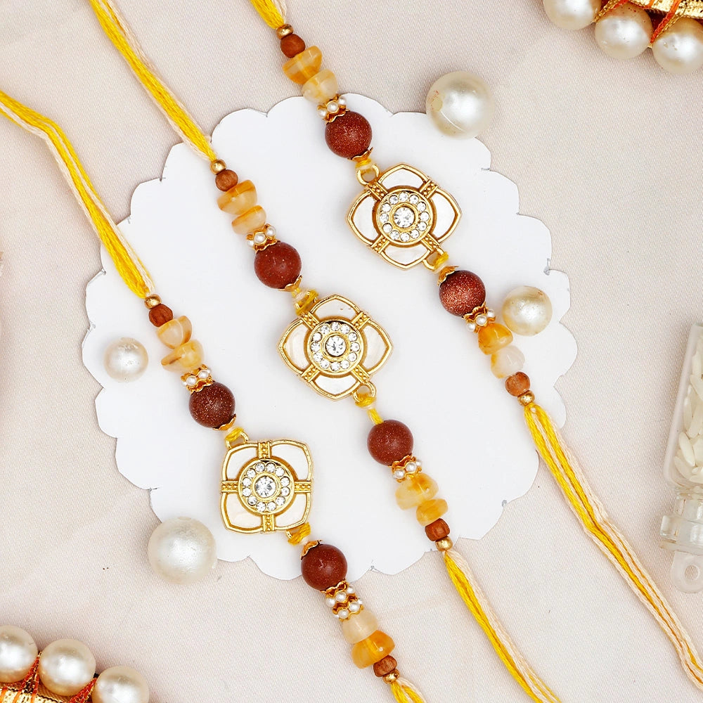 Pack Of 3 Caramel Spinning Rakhi