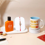 Rudraksha Mandala Charm Rakhi & Archies 01 Musk Perfume Mug Set