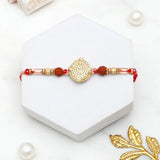 Rudraksha Rakhi for Brother with Perfume - Mandala Charm Rakhi & Archies 01 Musk