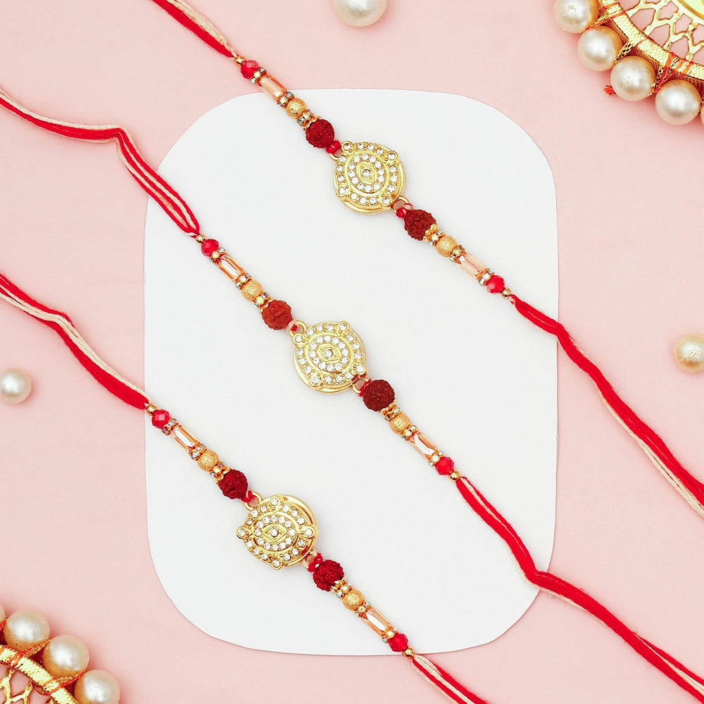 Pack Of 3 Stone Embeded Rakhi