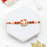 Red Enamel Charm Rakhi & Archies 01 Musk Perfume Mug Set