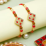 Pack Of 2 Traditional Stone Spinning Rakhi