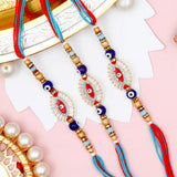 Pack Of 3 Kundan Nazar Evil Eye Rakhi