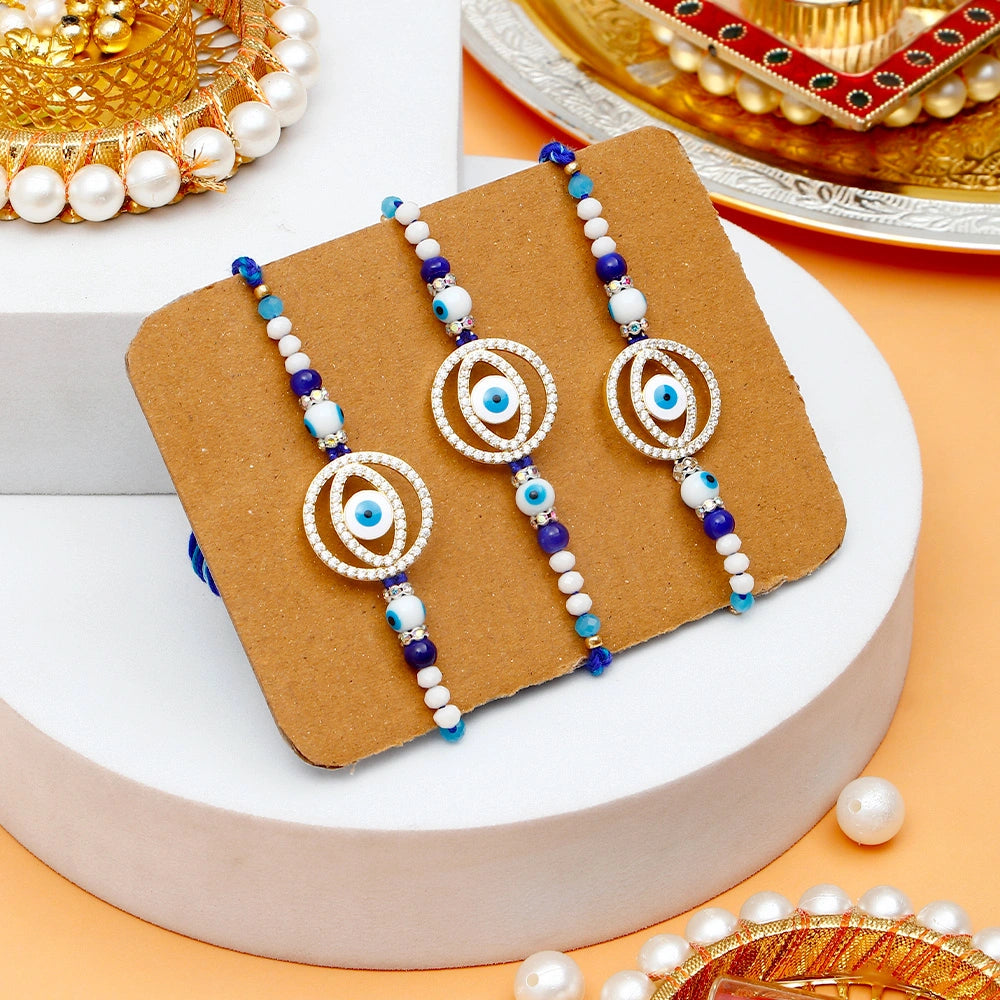 Pack Of 3 Nazar Suraksha Evil Eye Rakhi