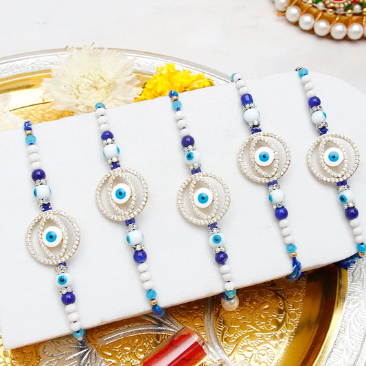 Pack Of 5 Nazar Suraksha Evil Eye Rakhi