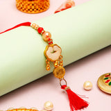 Rudraksha Tiger Eye & Golden Charm Tassel Rakhi Set