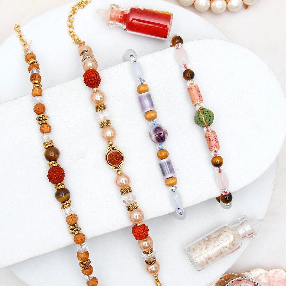 Ivory Quartet Charm Rakhi Set