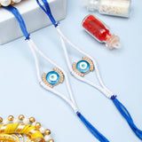 Pack Of 2 Evil Eye Charm Rakhi with White Dori