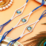 Pack Of 3 Evil Eye Charm Rakhi with White Dori